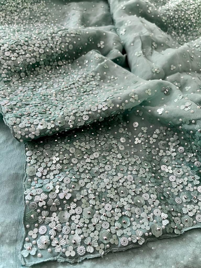 Ramisha gorgette beautiful women saree