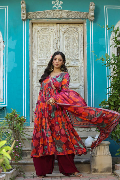 Nihar floral pazzo kurti set
