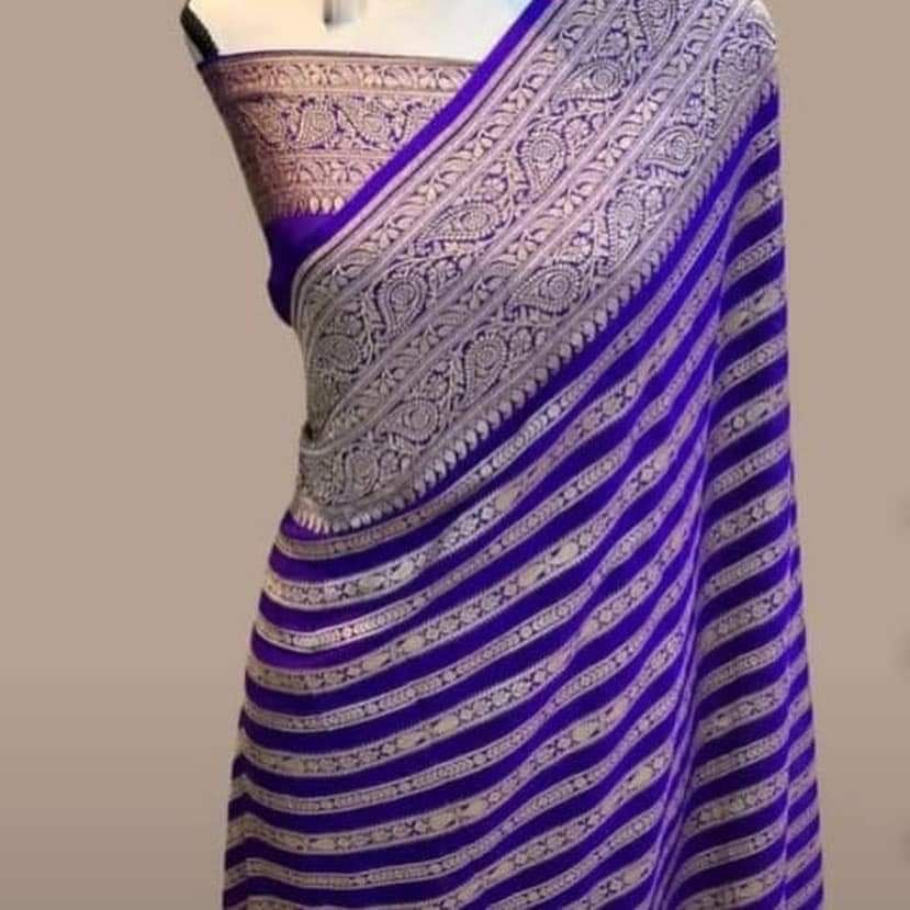 Ashika chiffon khaddi gorgette sari
