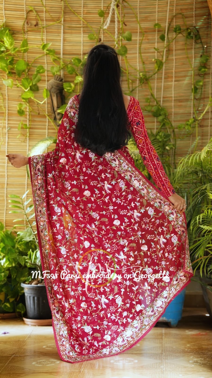 Parsi inspired Kashmiri saree