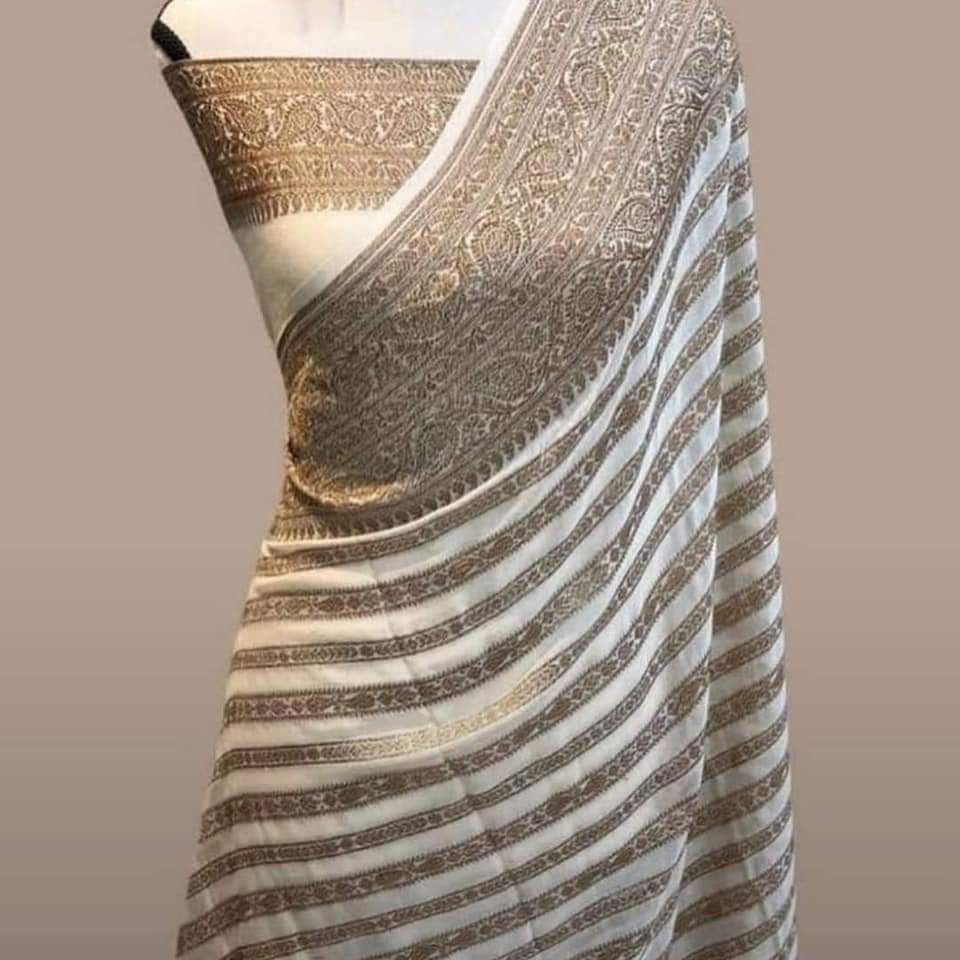 Ashika chiffon khaddi gorgette sari