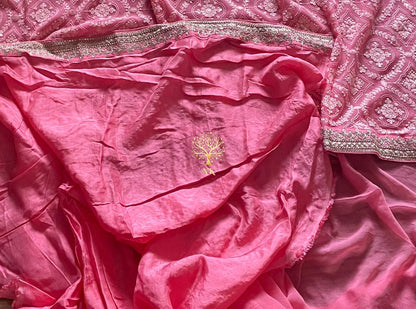 Lisa chikankari gorgette saree