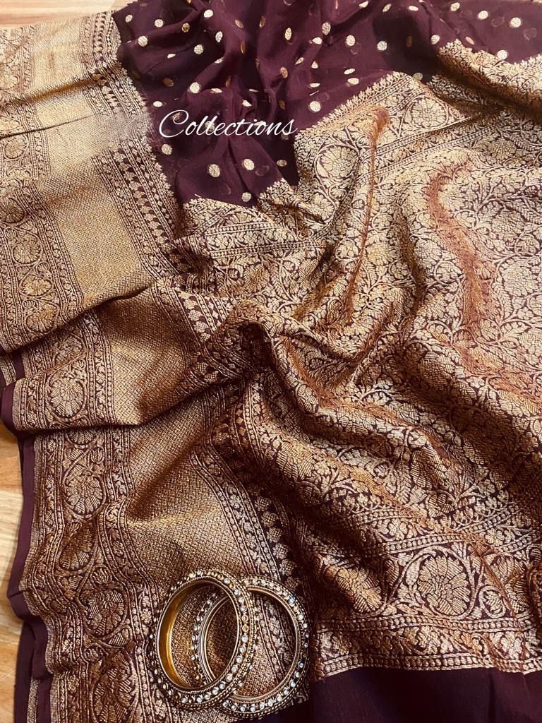 Ranjhana gorgette handloom saree