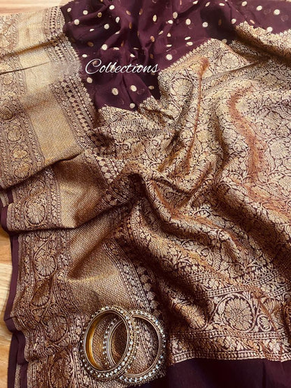 Ranjhana gorgette handloom saree