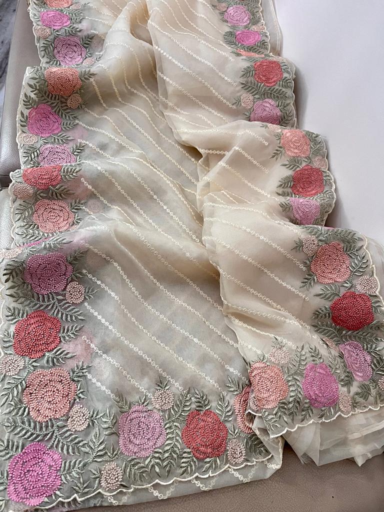 Lindia organza sequence saree