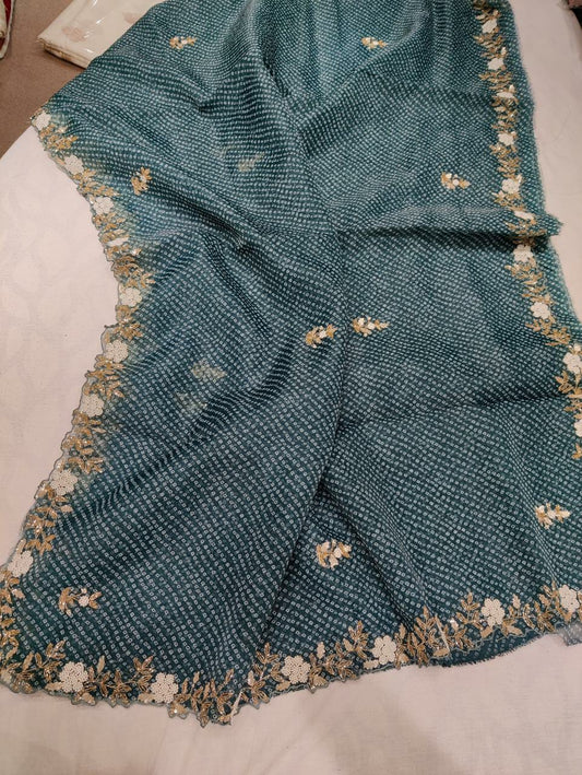 Gini pearl organza beautiful saree