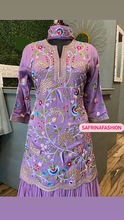 Moria purple gharara dress