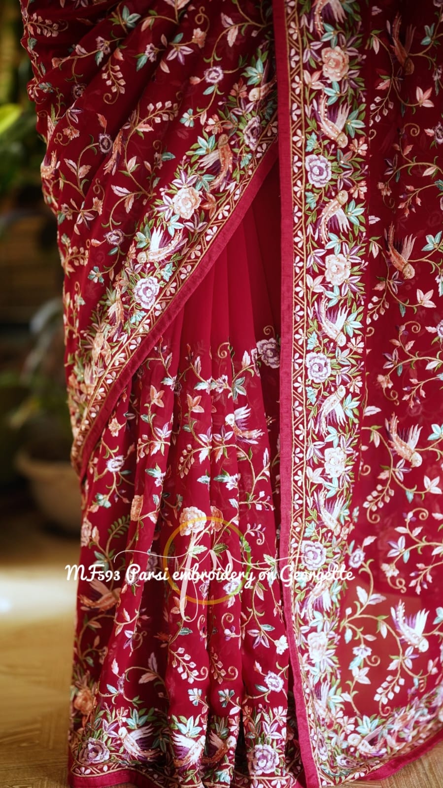 Parsi inspired Kashmiri saree
