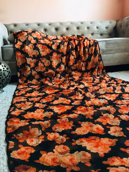 Spring floral printed saree