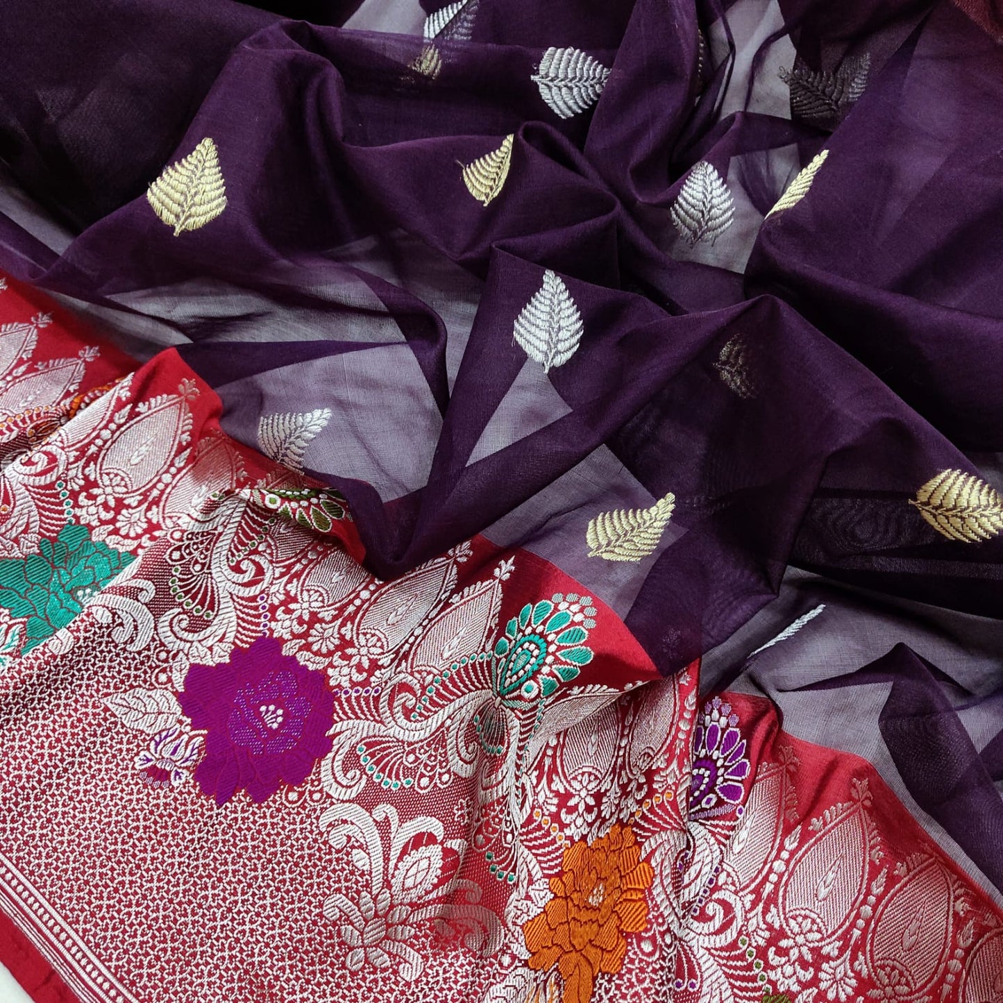Valisha handwoven kora saree