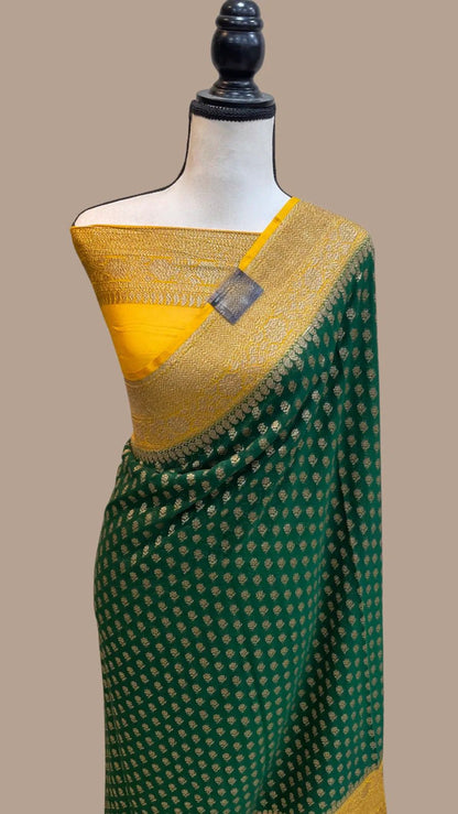 Andila khaddi gorgette Indian saree