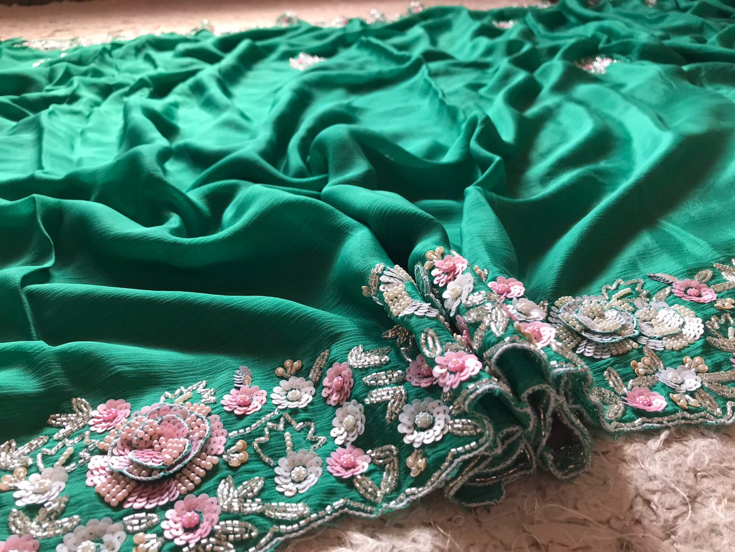 Lavika elegant chinon embroidery saree