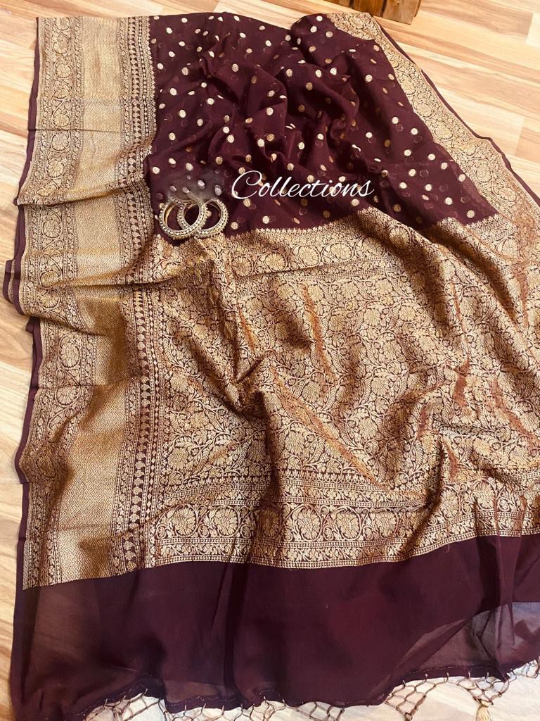 Ranjhana gorgette handloom saree