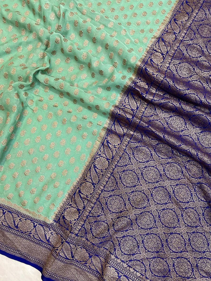 Aliva khaddi gorgette saree