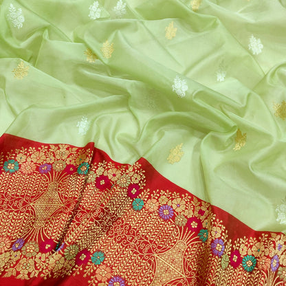 Geshi handwoven Kora kadwa saree