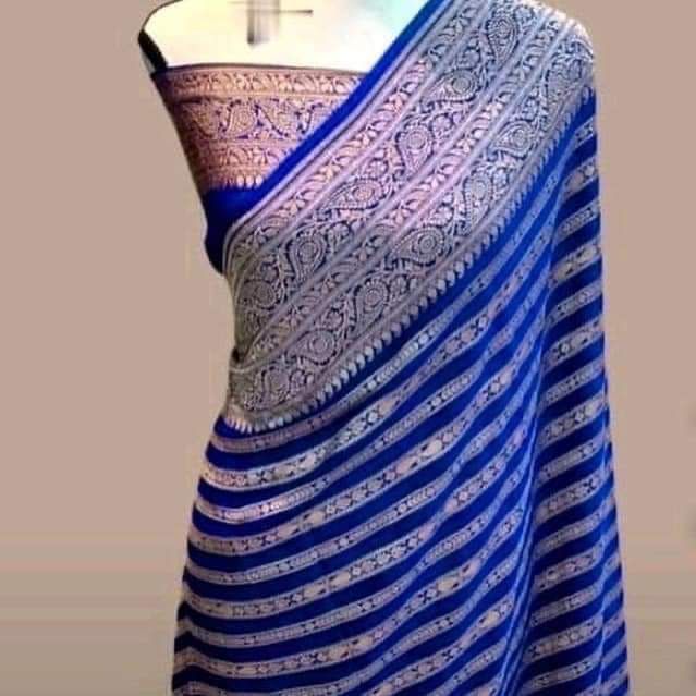 Ashika chiffon khaddi gorgette sari