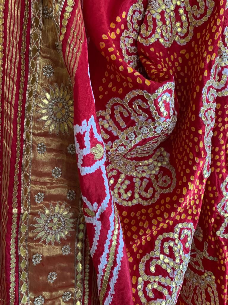 Raina Gajji silk Dupatta embroidered Dupatta