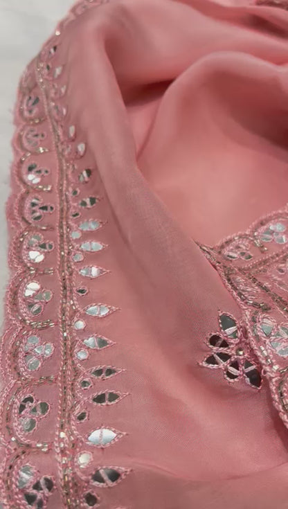 Gulnaari organza zardosi saree