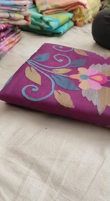 Rukshar Muslim tantuj jamdani saree
