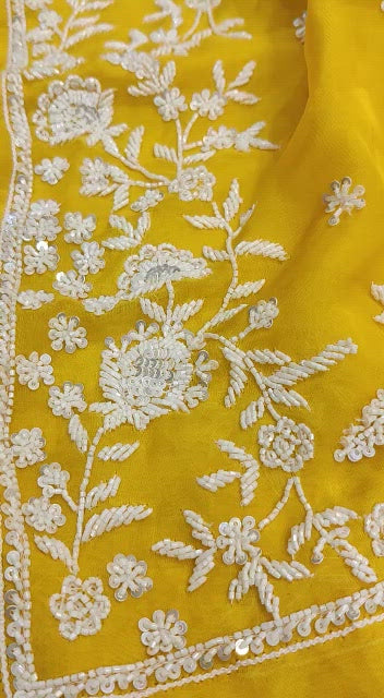 Madhavi zardosi organza saree