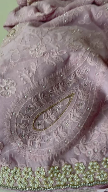 Pearl gorgette saree