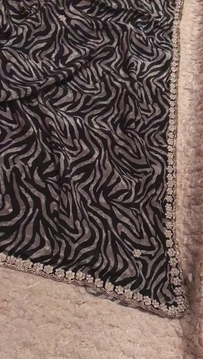 Trendy crepe luxury saree