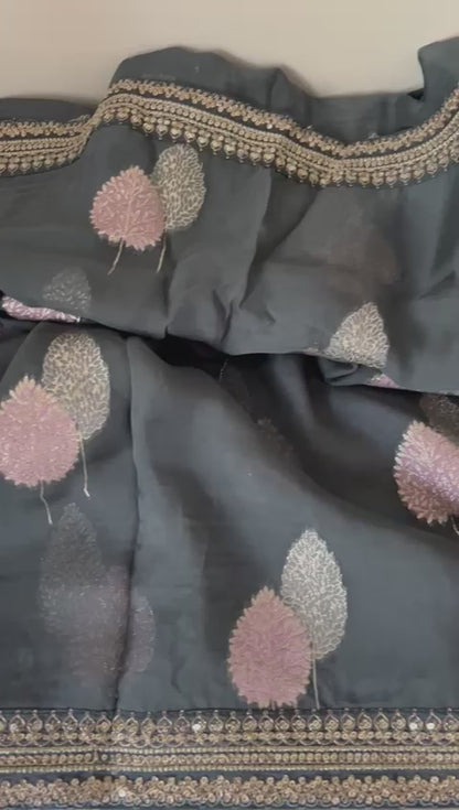 Rakhisha organza beautiful trendy saree
