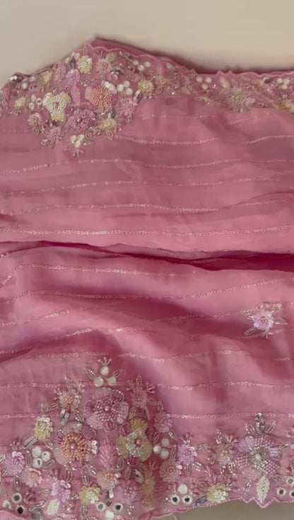 Venus sequence zardosi partywear saree