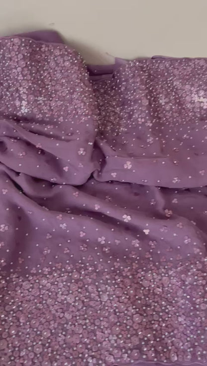 Mohini gorgette sequence reception saree