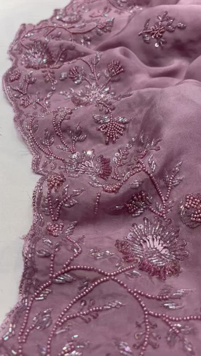 Alicia organza embroidered saree