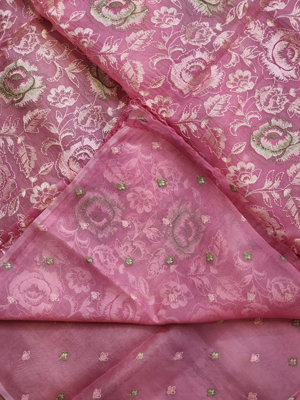 Leisha organza silk embroidery saree