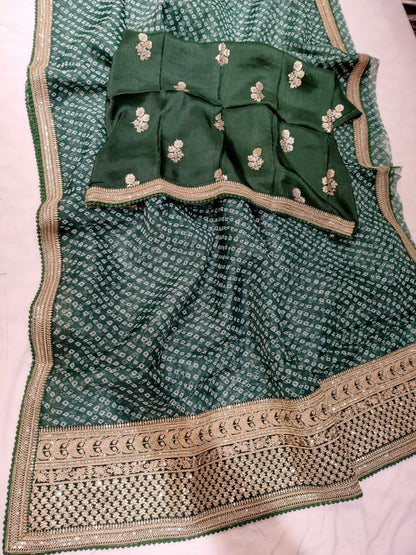 Noori bandhej organza saree