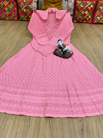 Chikankari Anarkali kurta