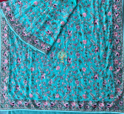 Floral  Parsi inspired saree
