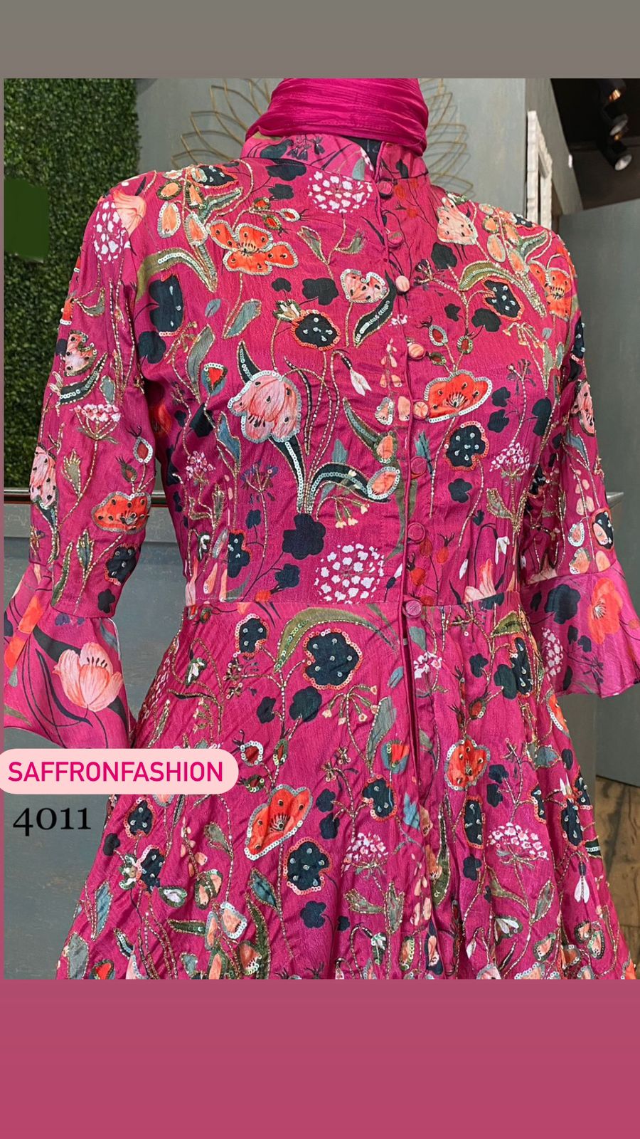 Pink indowestern peplum dress