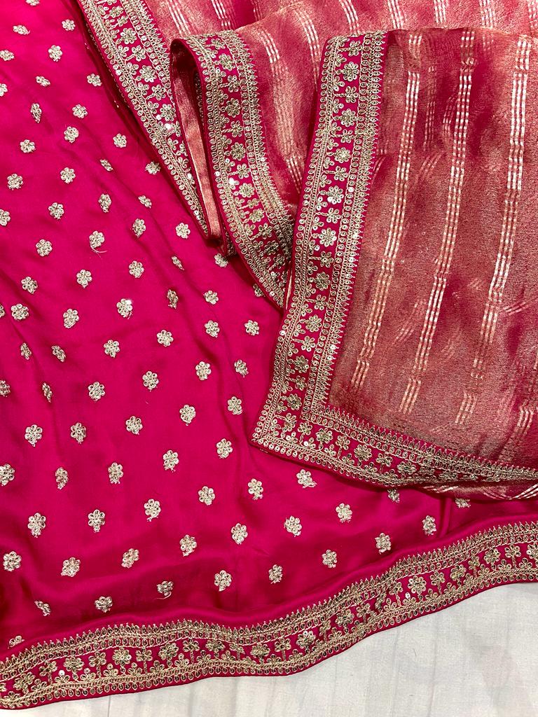 Pavi tissue organza zari saree