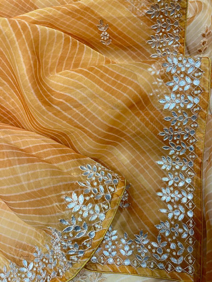 Lehariya gottappati organza saree