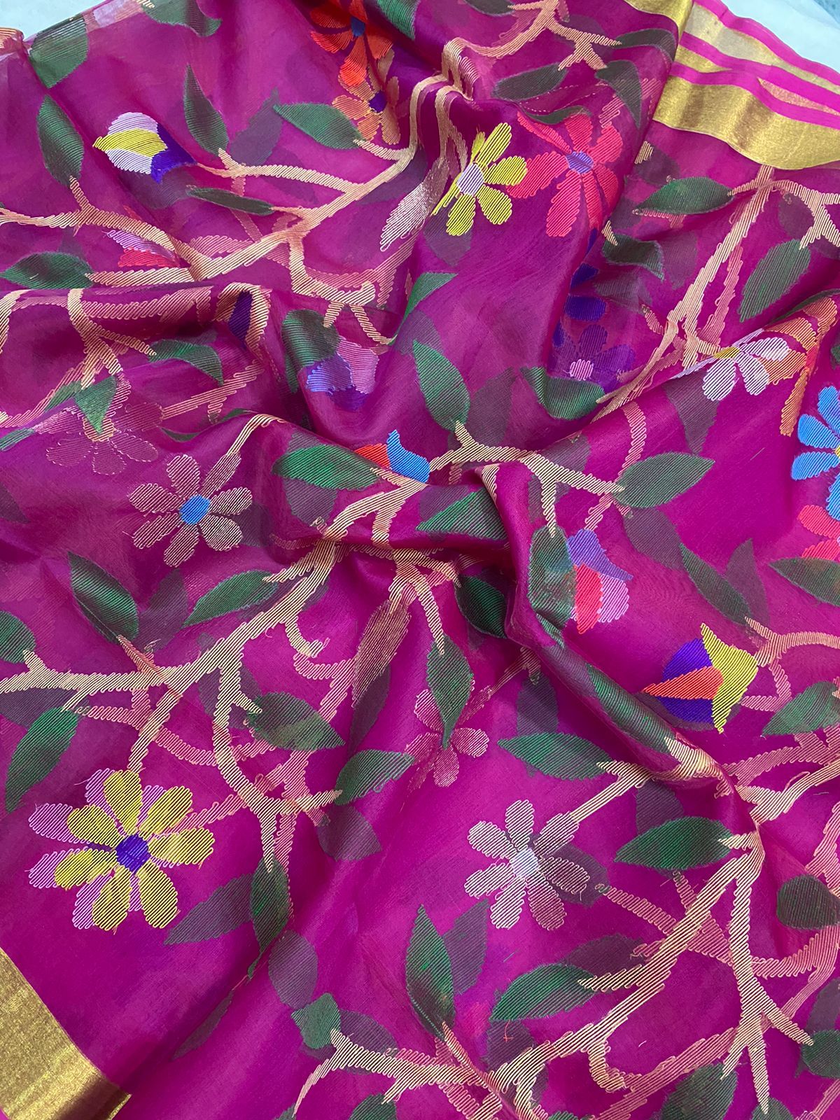 Lavika Muslin jamdani saree