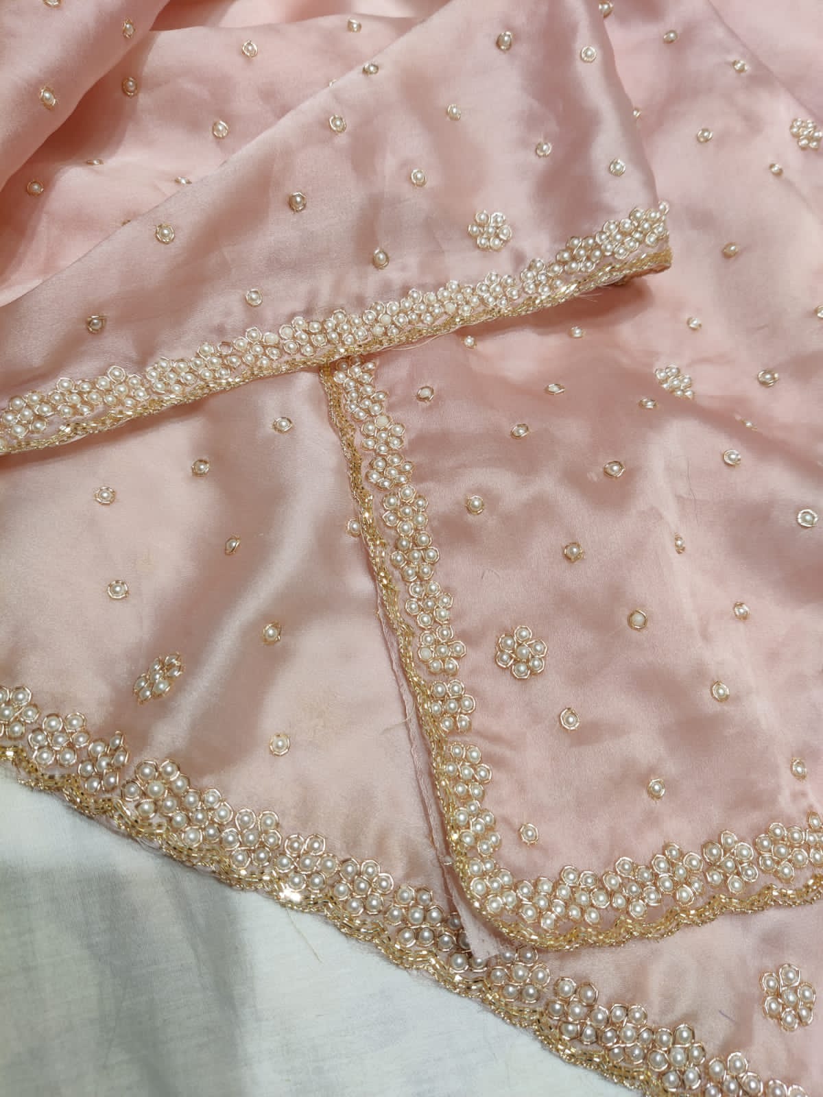 Pearl organza saree partywear saree woke sari blouse