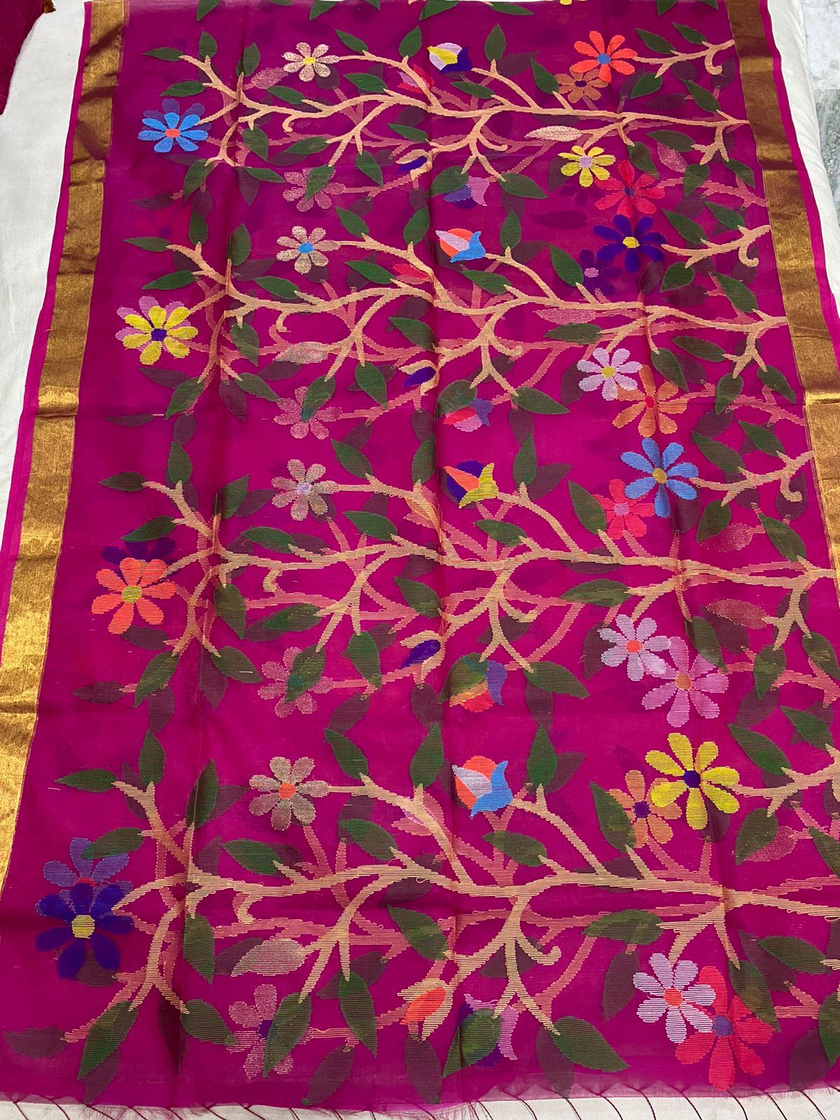 Lavika Muslin jamdani saree