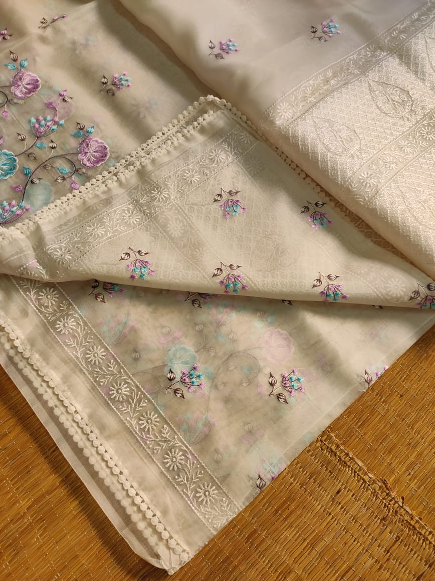 Raisha organza silk embroidery saree