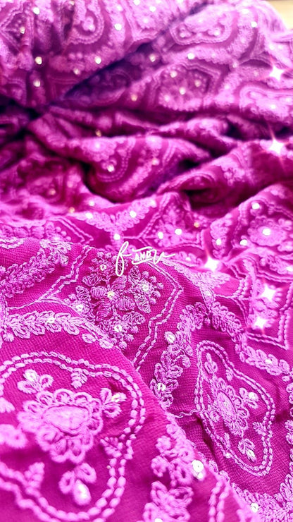 NoorJahan Chikankari saree Gorgette Sarees Indian sari