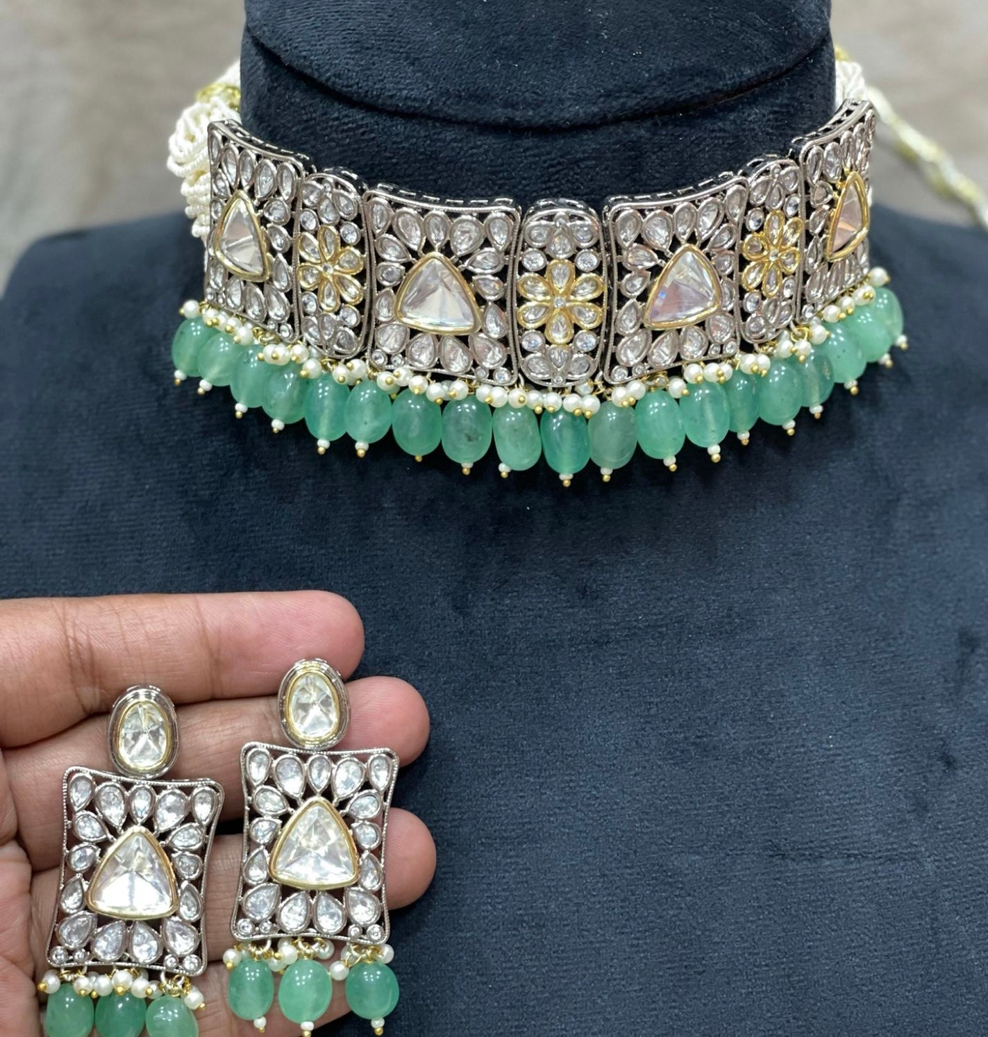 Kamaksha polki Kundan choker set