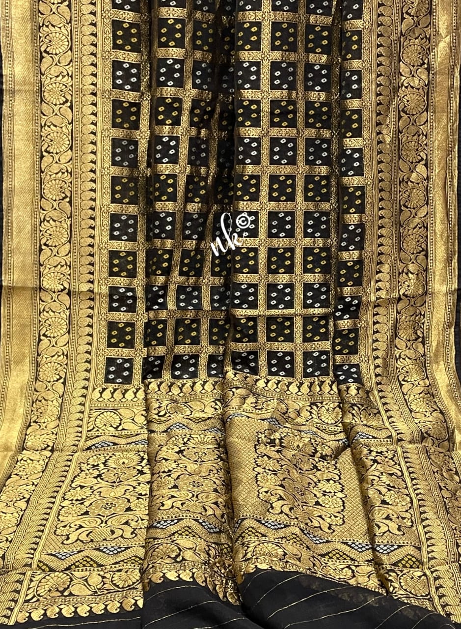 Bandhani gorgette saree