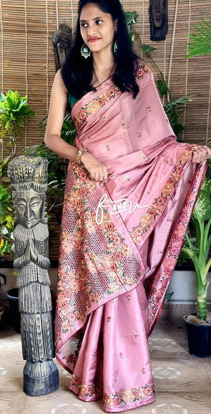 Soft tussar silk saree