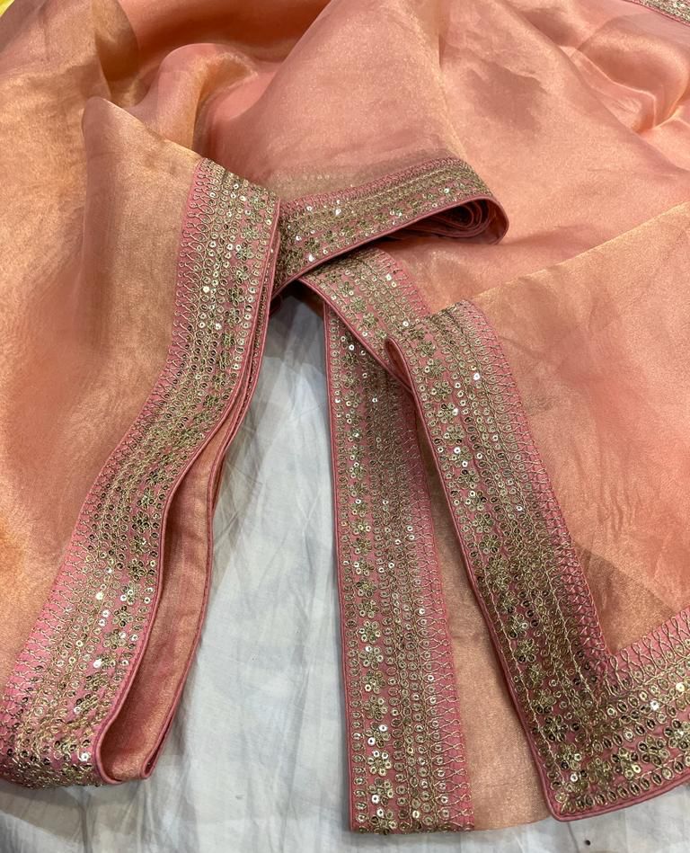Kanjeevaram inspired tissue organza saree