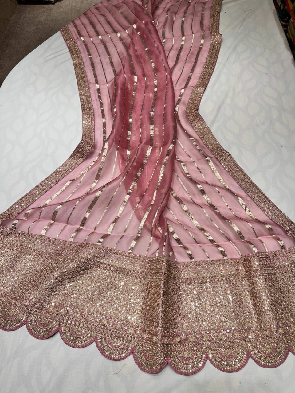 Arvenia striped organza saree