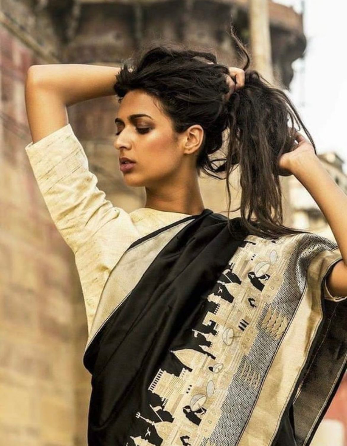 Gangaghat inspired katan saree