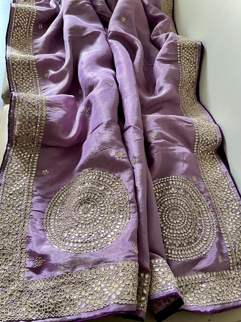 Zanelia tissue zardosi saree