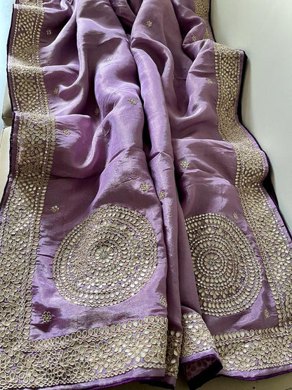 Zanelia tissue zardosi saree